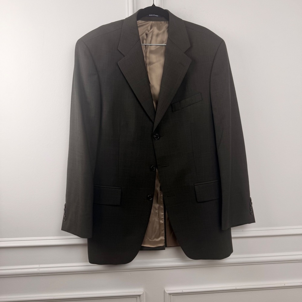Polo Ralph Lauren University Suit 40R 34W Wool Cashmere Glen Check Grey Canada